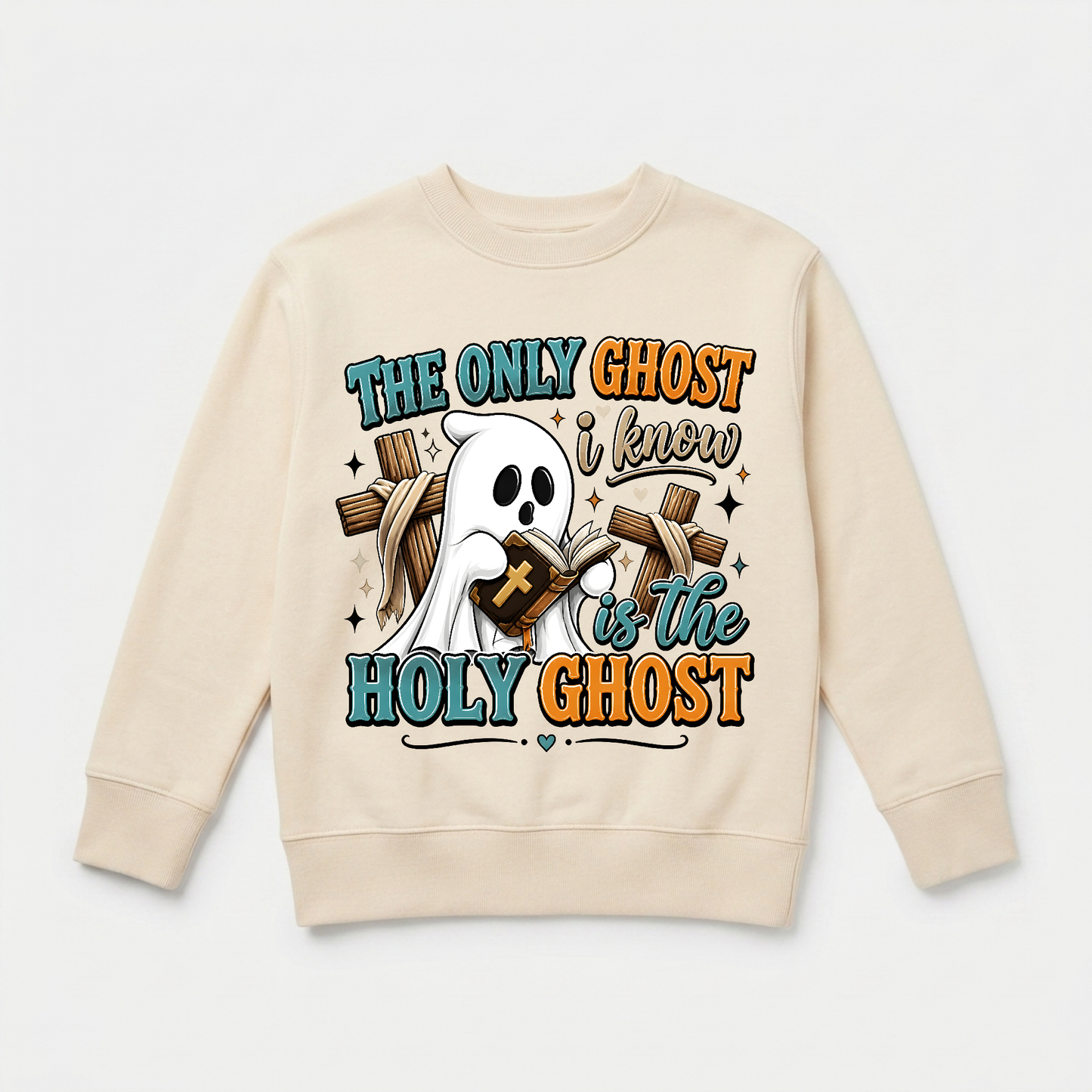 The Only Ghost I Know Kids Sweatshirt – Holy Ghost Halloween Pullover