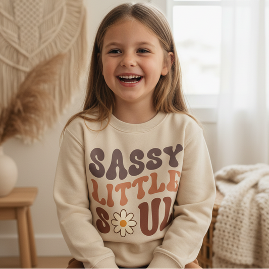 Sassy Little Soul Kids Sweatshirt – Boho Retro Pullover
