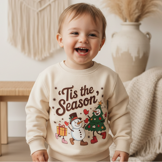 'Tis the Season Retro Christmas Toddler Sweatshirt