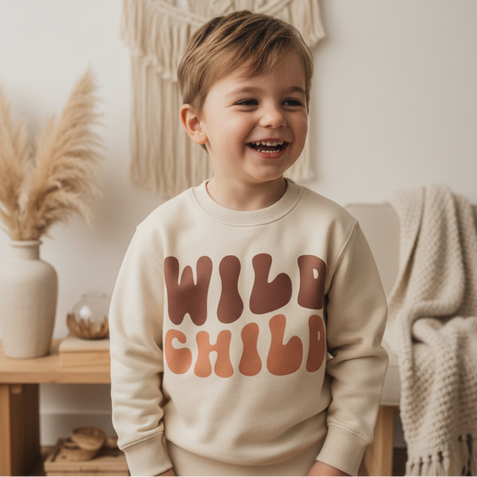 Wild Child Kids Sweatshirt – Boho Retro Pullover