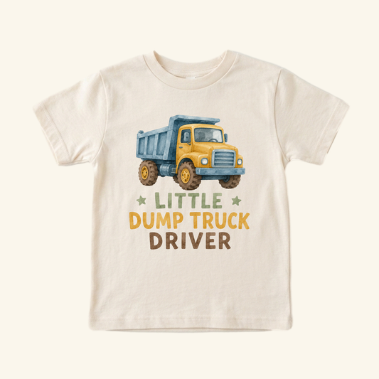 Little Dump Truck Driver Toddler Shirt – Construction Truck Tee