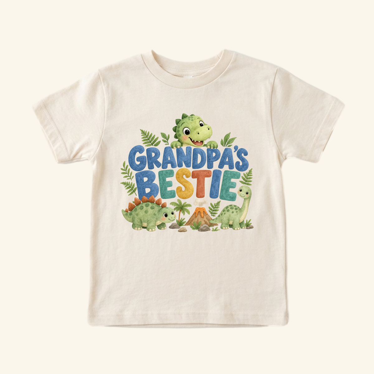 Grandpa’s Bestie Toddler Shirt – Cute Dinosaur Grandpa Tee