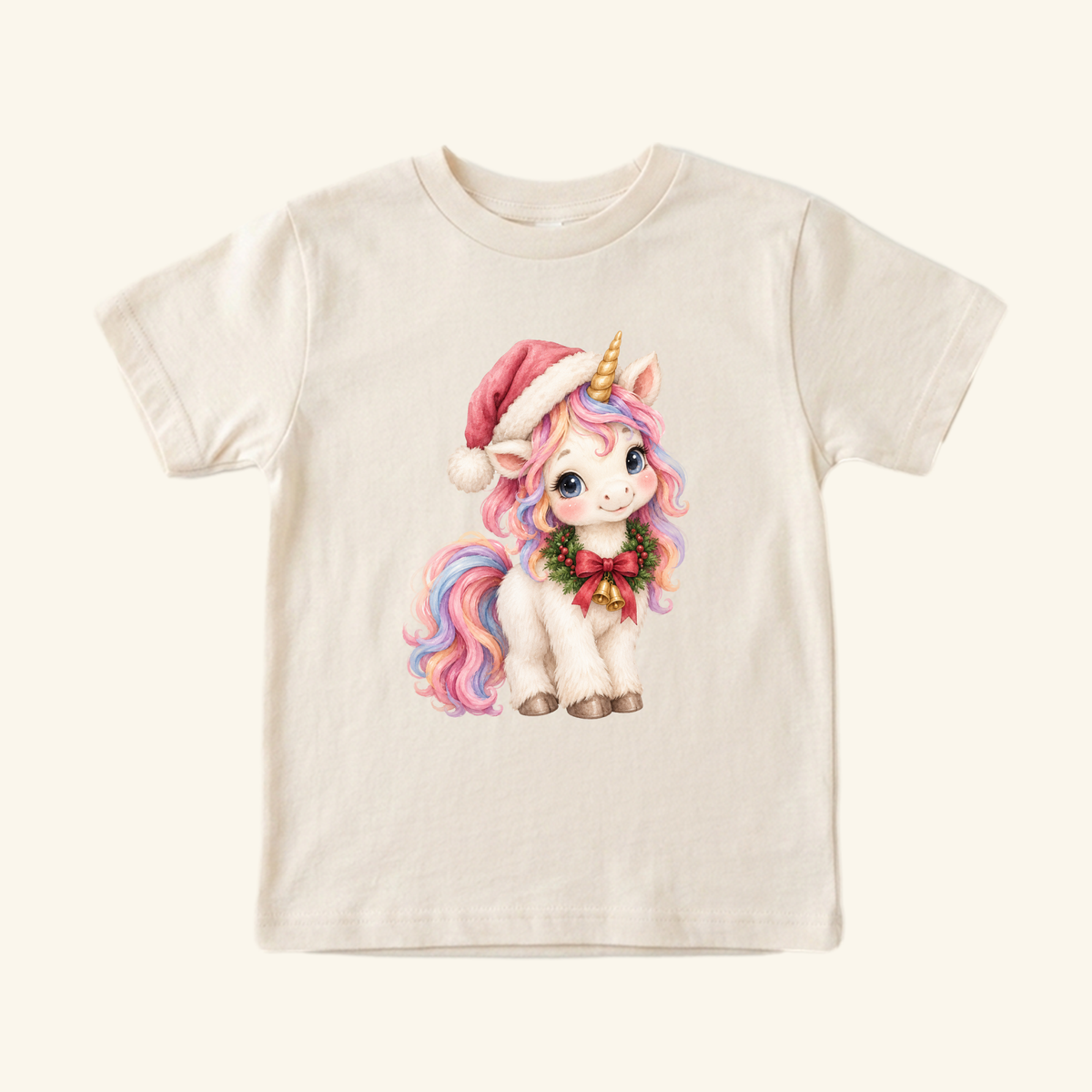 Christmas Unicorn Toddler Shirt – Cute Santa Hat Unicorn Tee