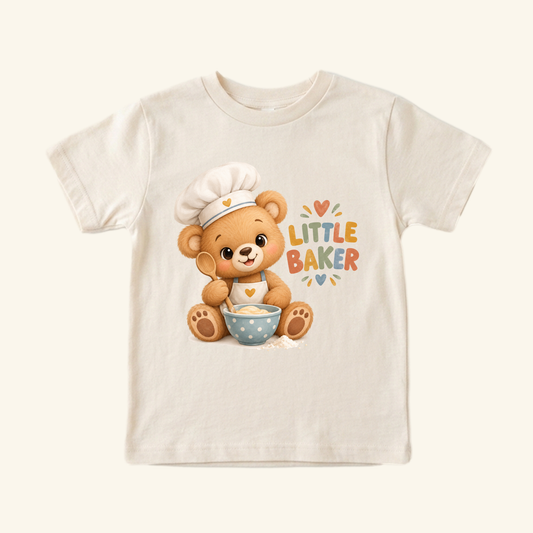 Little Baker Toddler Shirt – Cute Bear Chef Baking Tee