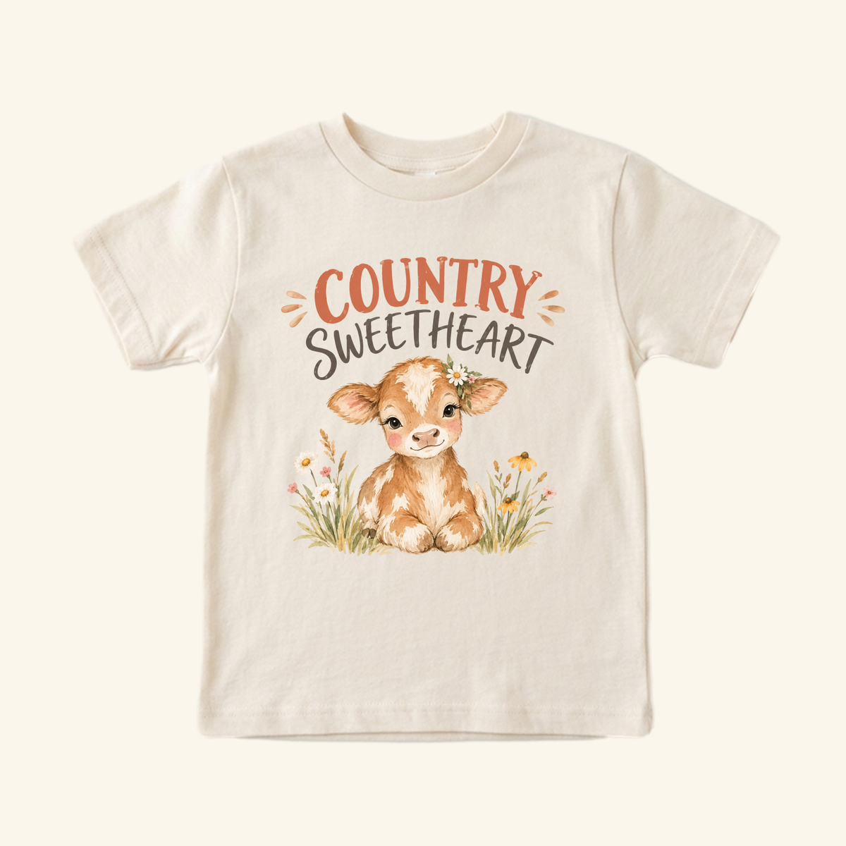 Country Sweetheart Toddler Shirt – Cute Baby Cow Tee