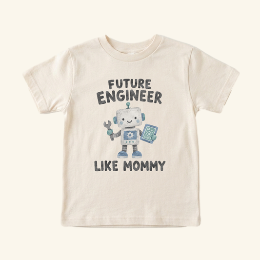 Future Engineer Like Mommy Toddler Shirt – Cute Robot Engineer Tee