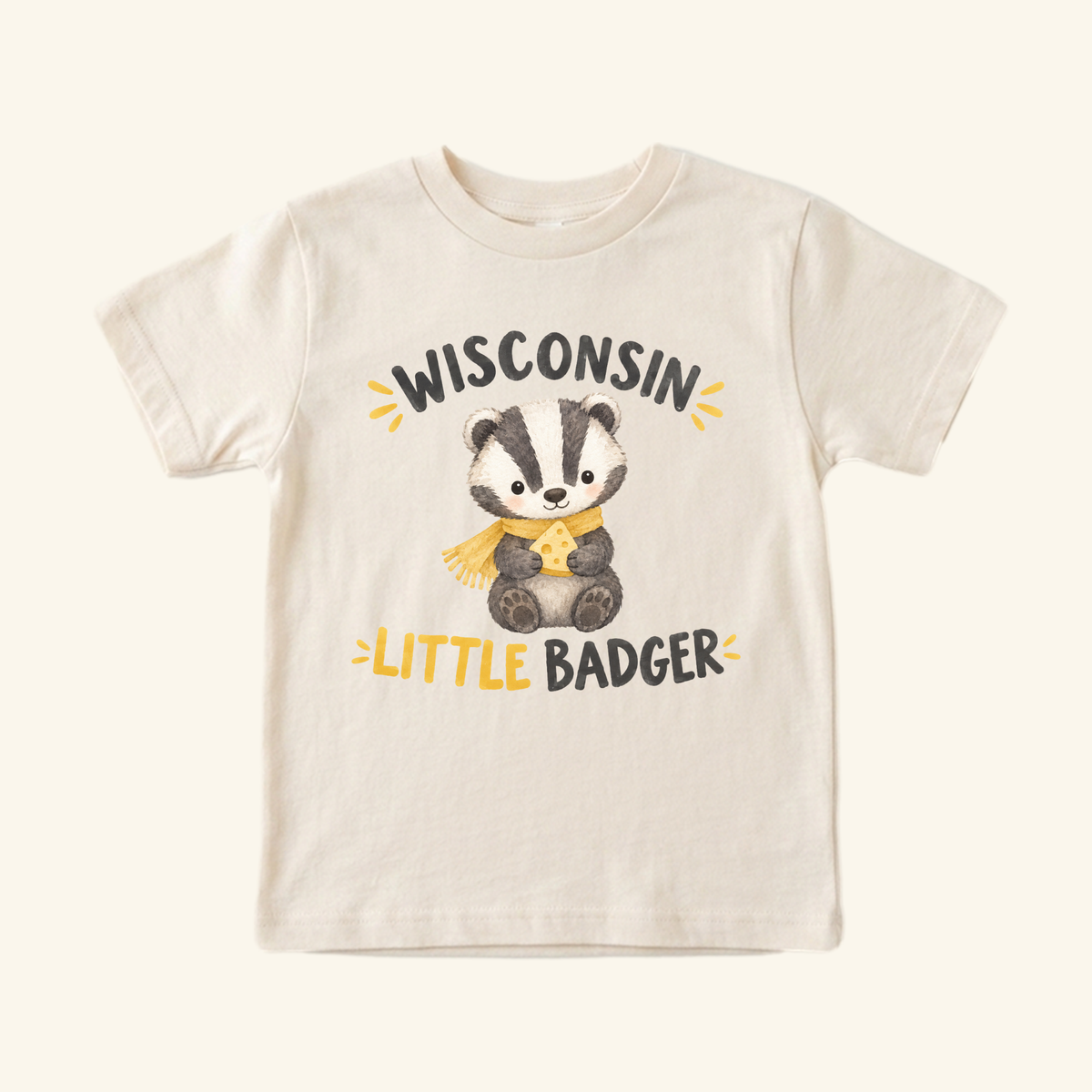 Wisconsin Little Badger Toddler Shirt – Cute Cheese Badger Tee