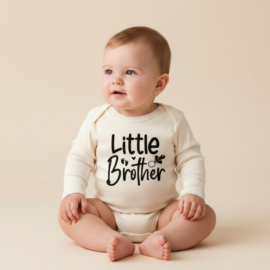 Long-Sleeve Little Brother Baby Onesie – Sibling Bodysuit