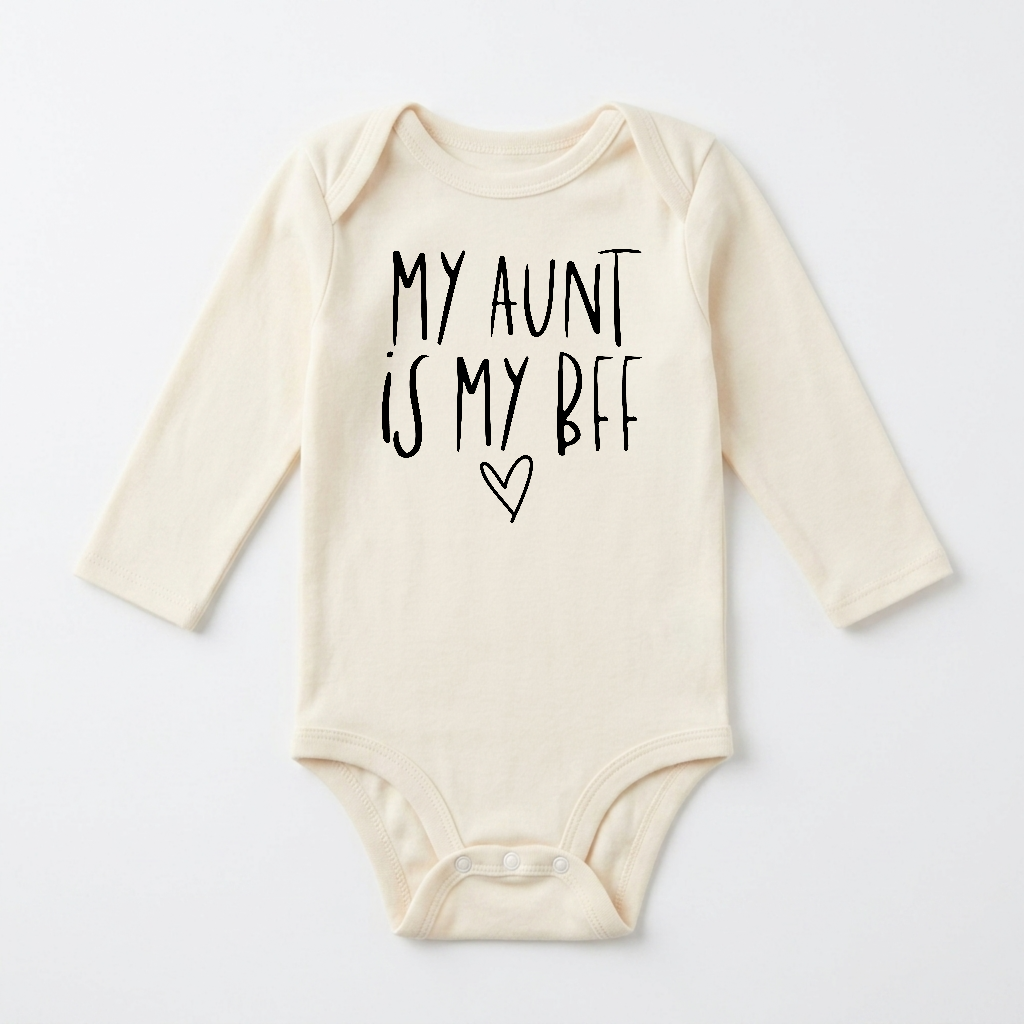 Long-Sleeve Aunt Baby Onesie – My Aunt Is My BFF Bodysuit