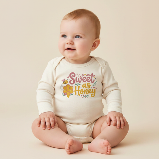 Long-Sleeve Baby Girl Bee Onesie – Sweet as Honey Bodysuit