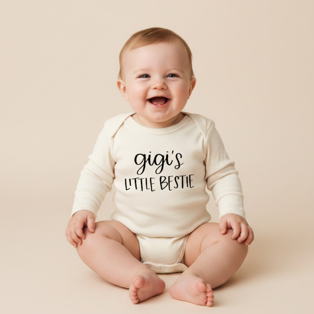 Long-Sleeve Gigi Baby Onesie – Gigi’s Little Bestie Bodysuit