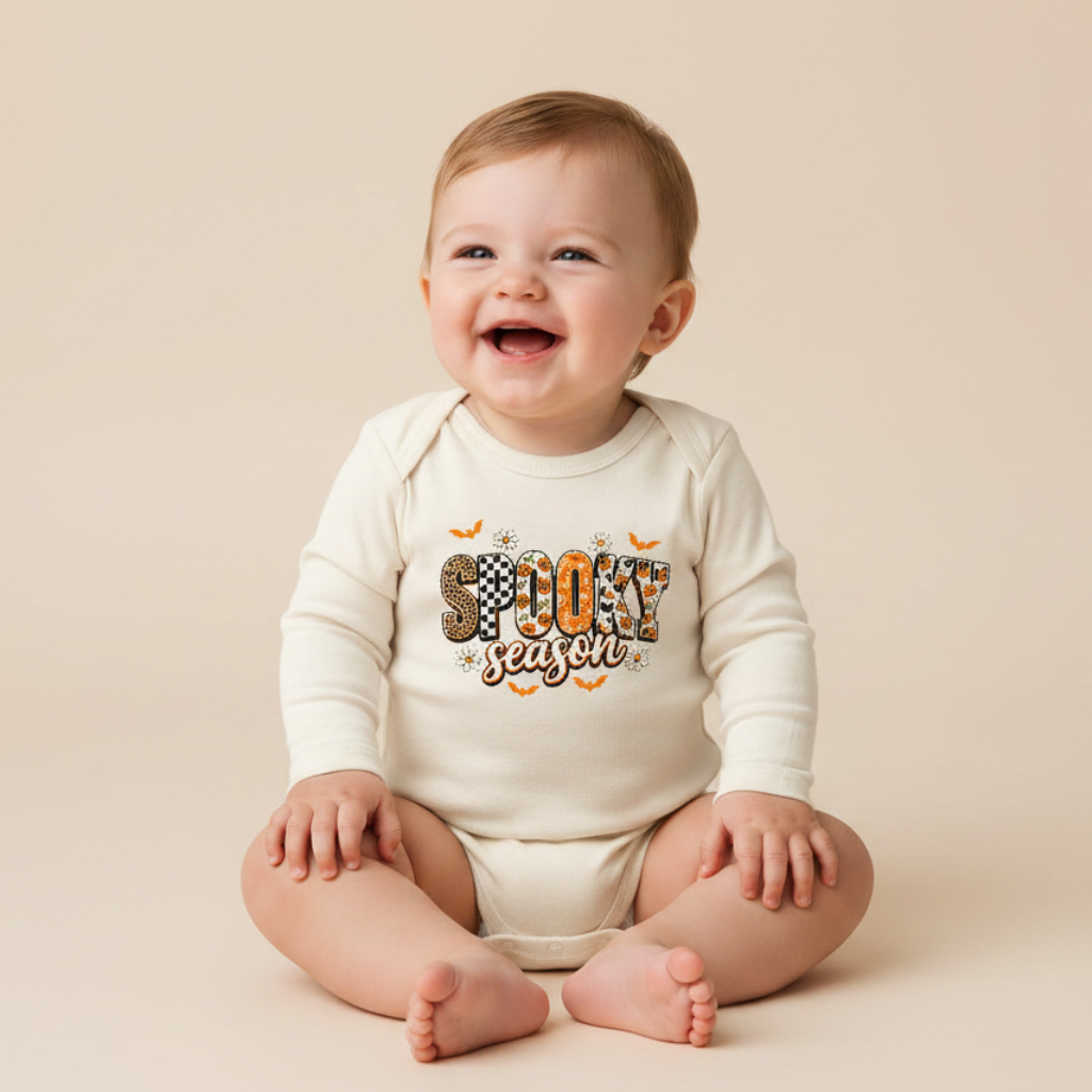 Long-Sleeve Halloween Baby Onesie – Spooky Season Bodysuit
