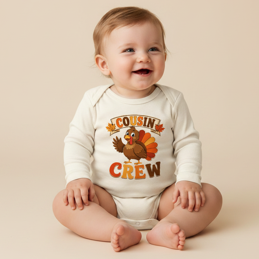 Cousin Crew Thanksgiving Long Sleeve Baby Onesie