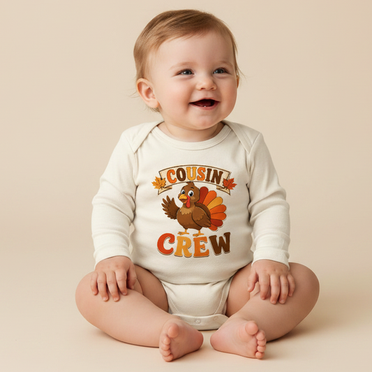 Cousin Crew Thanksgiving Long Sleeve Baby Onesie