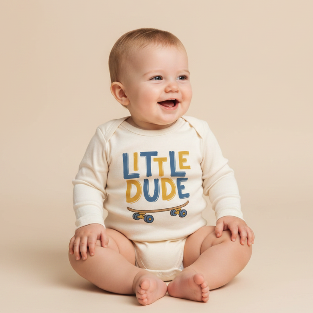 Long-Sleeve Skateboard Baby Onesie – Little Dude Bodysuit