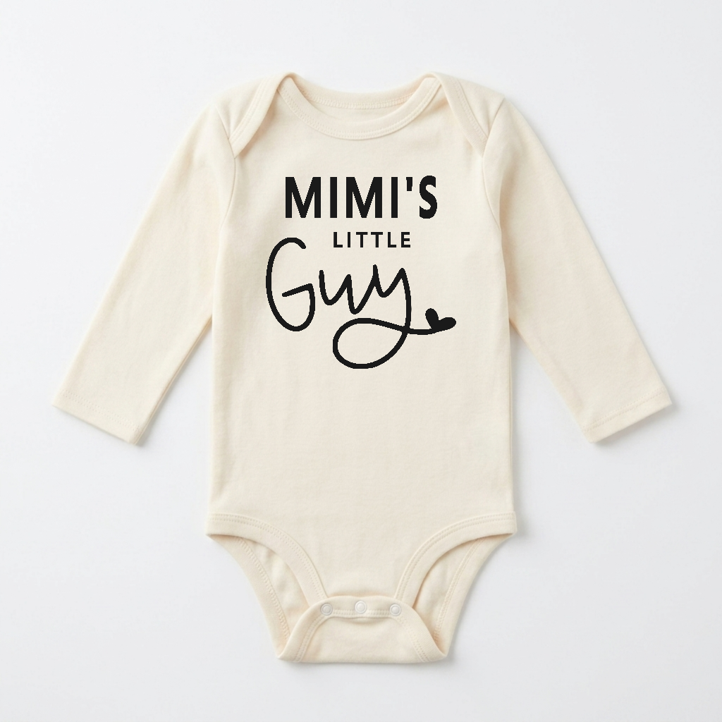 Long-Sleeve Mimi Baby Onesie – Mimi’s Little Guy Bodysuit