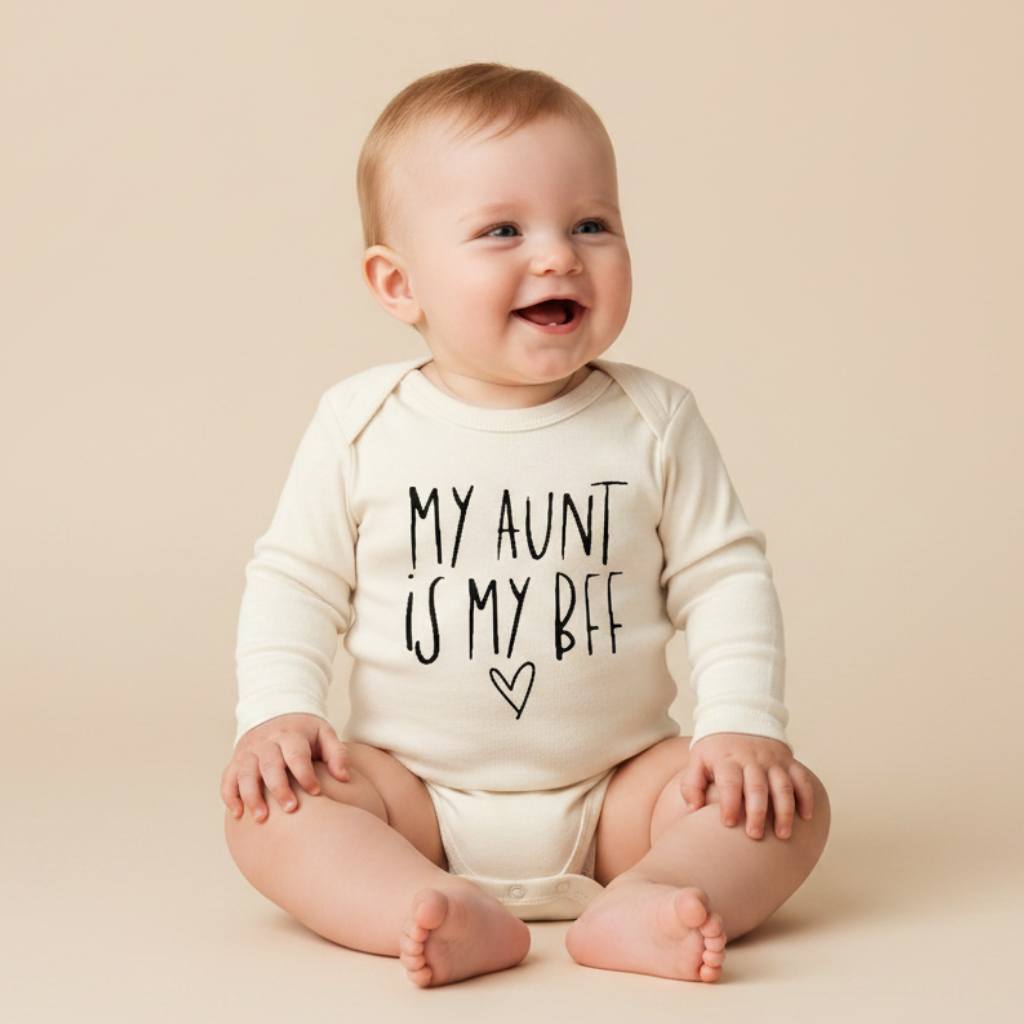 Long-Sleeve Aunt Baby Onesie – My Aunt Is My BFF Bodysuit