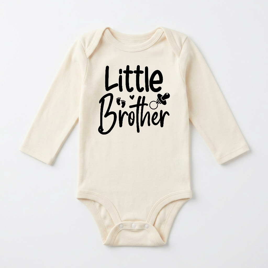 Long-Sleeve Little Brother Baby Onesie – Sibling Bodysuit