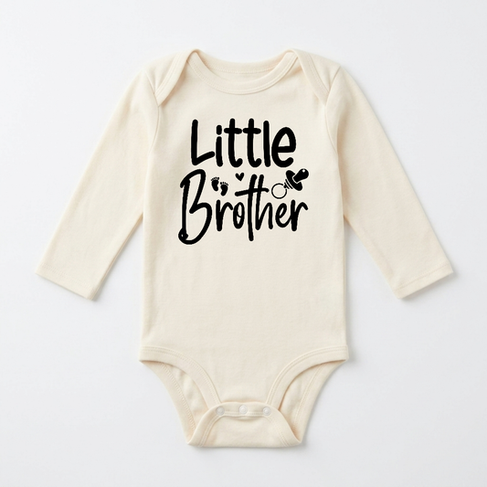 Long-Sleeve Little Brother Baby Onesie – Sibling Bodysuit