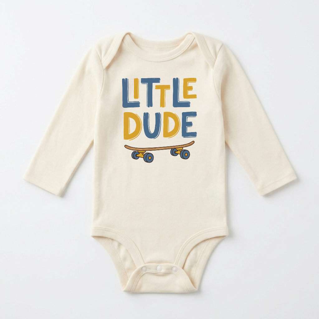 Long-Sleeve Skateboard Baby Onesie – Little Dude Bodysuit