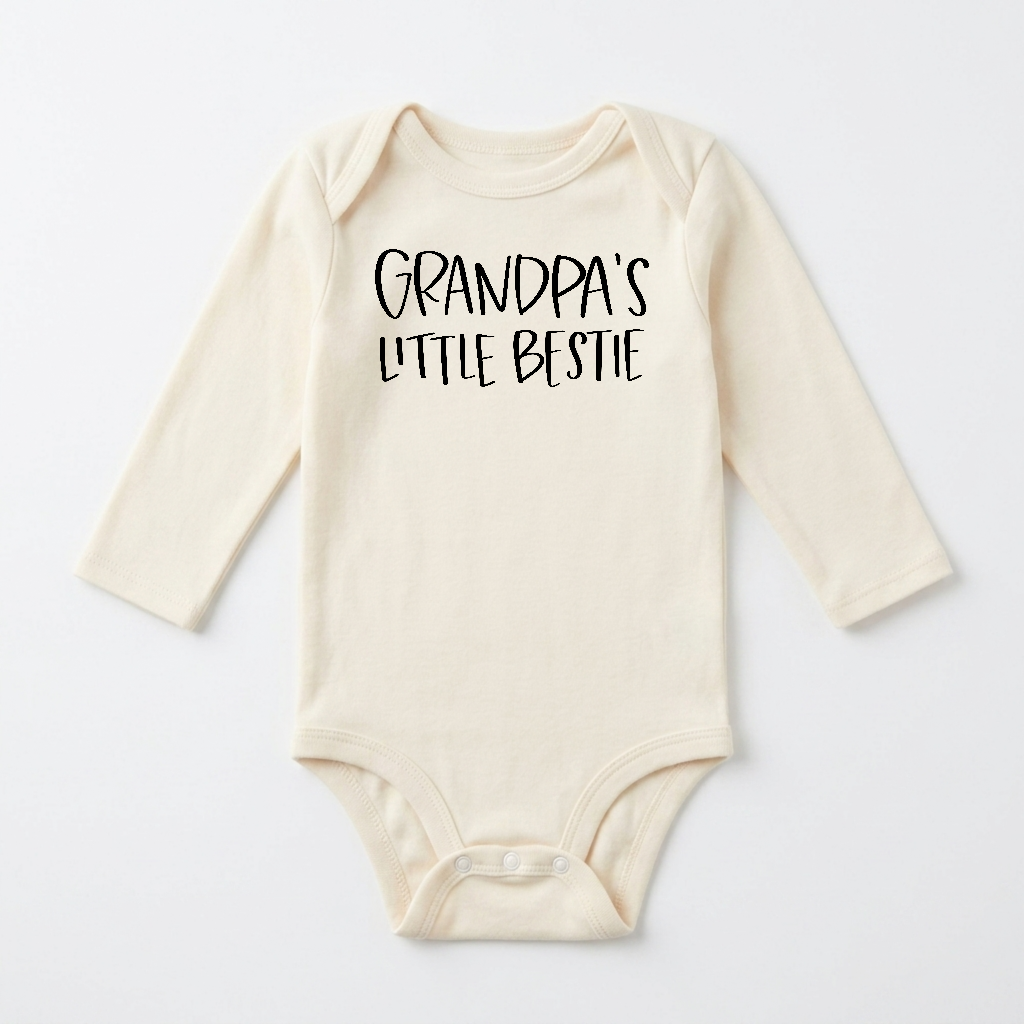 Long-Sleeve Grandpa Baby Onesie – Grandpa’s Little Bestie Bodysuit