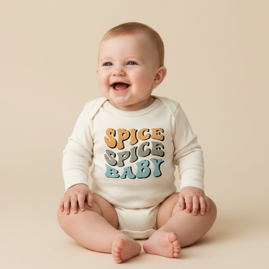 Long-Sleeve Fall Baby Onesie – Spice Spice Baby Retro Bodysuit