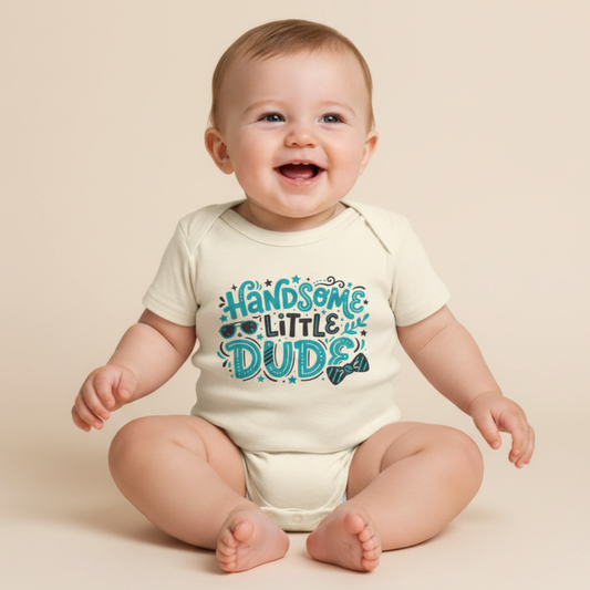Baby Boy Onesie – Handsome Little Dude Short-Sleeve Bodysuit