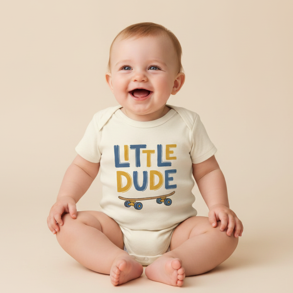 Skateboard Baby Onesie – Little Dude Short-Sleeve Bodysuit