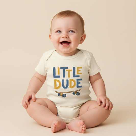 Skateboard Baby Onesie – Little Dude Short-Sleeve Bodysuit