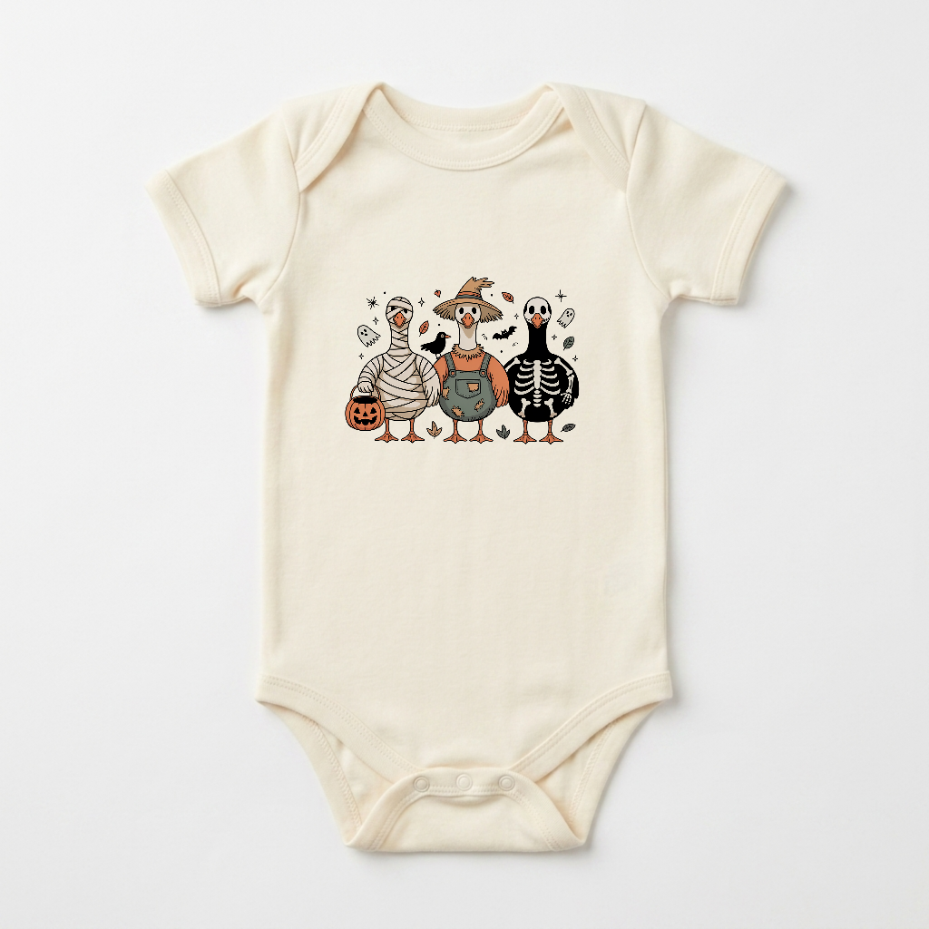Halloween Baby Onesie – Costumed Goose Trio Short-Sleeve Bodysuit