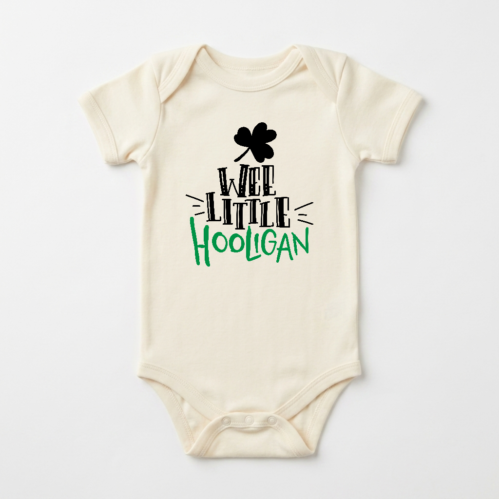 St. Patrick’s Day Baby Onesie – Wee Little Hooligan Short-Sleeve Bodysuit