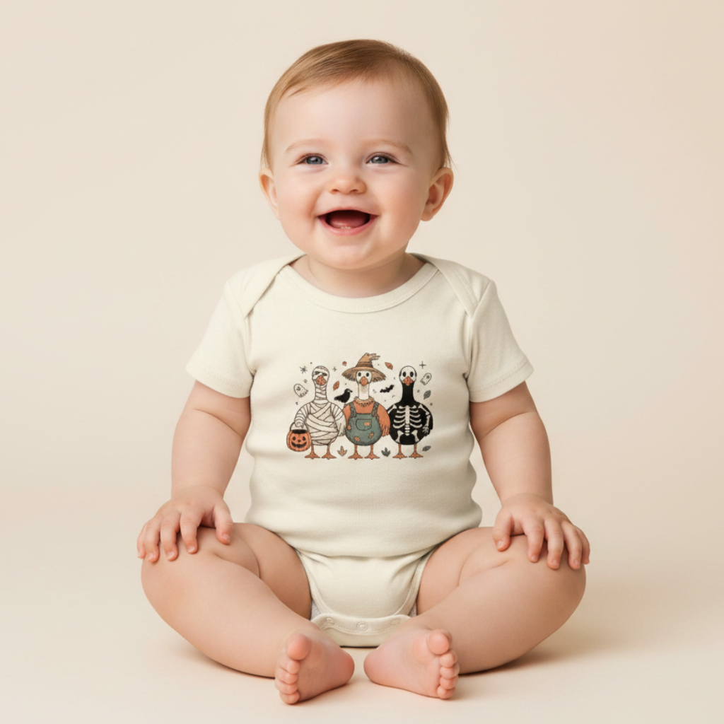 Halloween Baby Onesie – Costumed Goose Trio Short-Sleeve Bodysuit