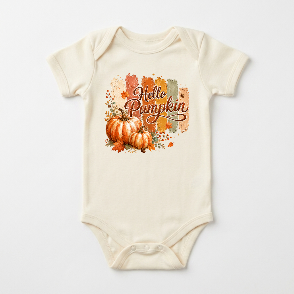 Fall Baby Onesie – Hello Pumpkin Short-Sleeve Bodysuit