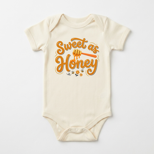 Unisex Baby Bee Onesie – Sweet as Honey Amber Short-Sleeve Bodysuit