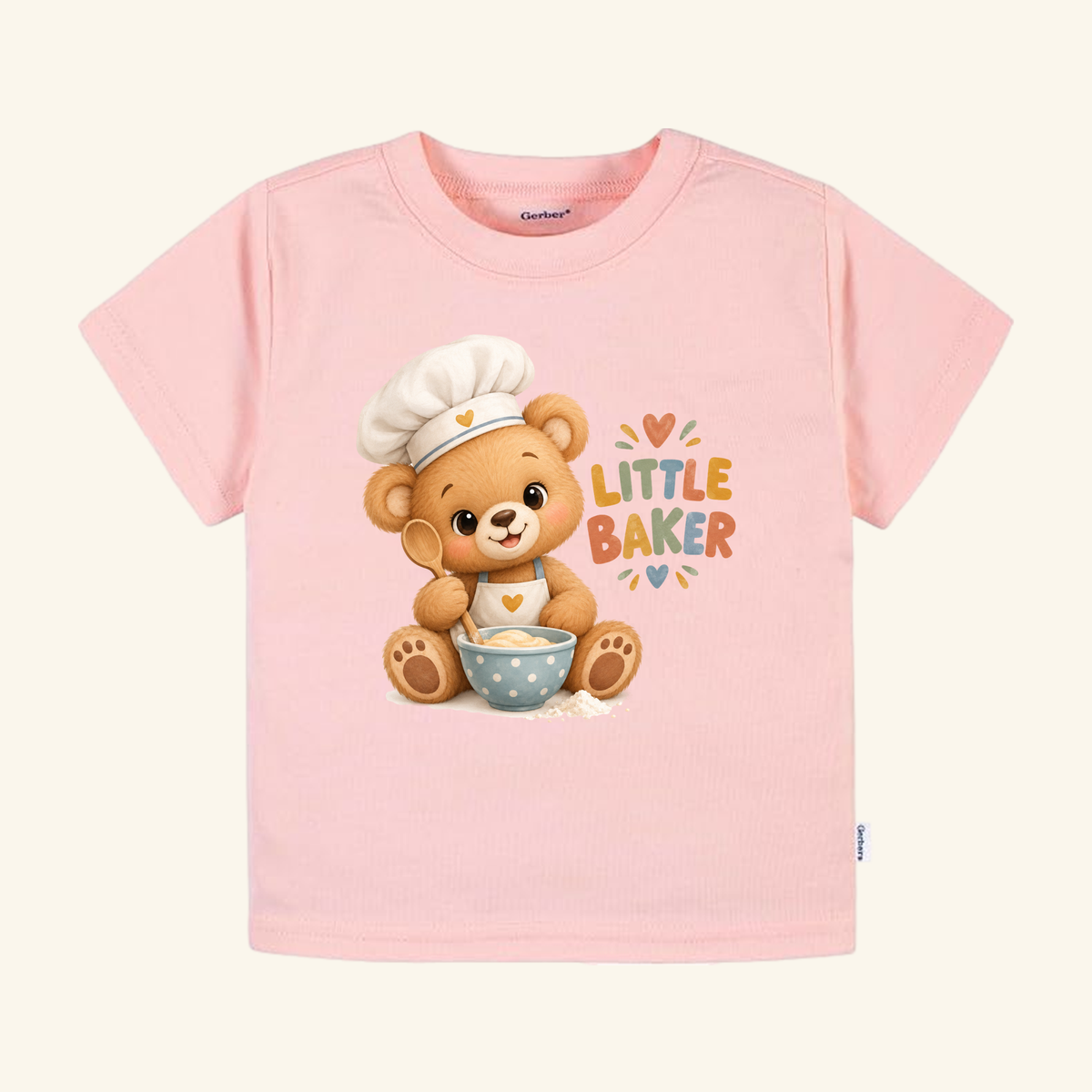 Little Baker Toddler Shirt – Cute Bear Chef Baking Tee
