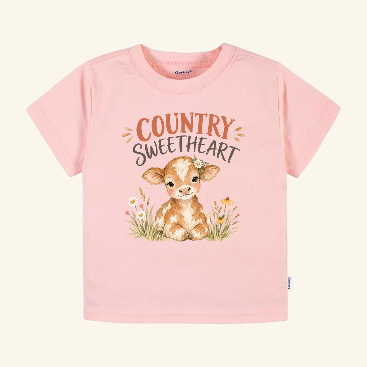 Country Sweetheart Toddler Shirt – Cute Baby Cow Tee