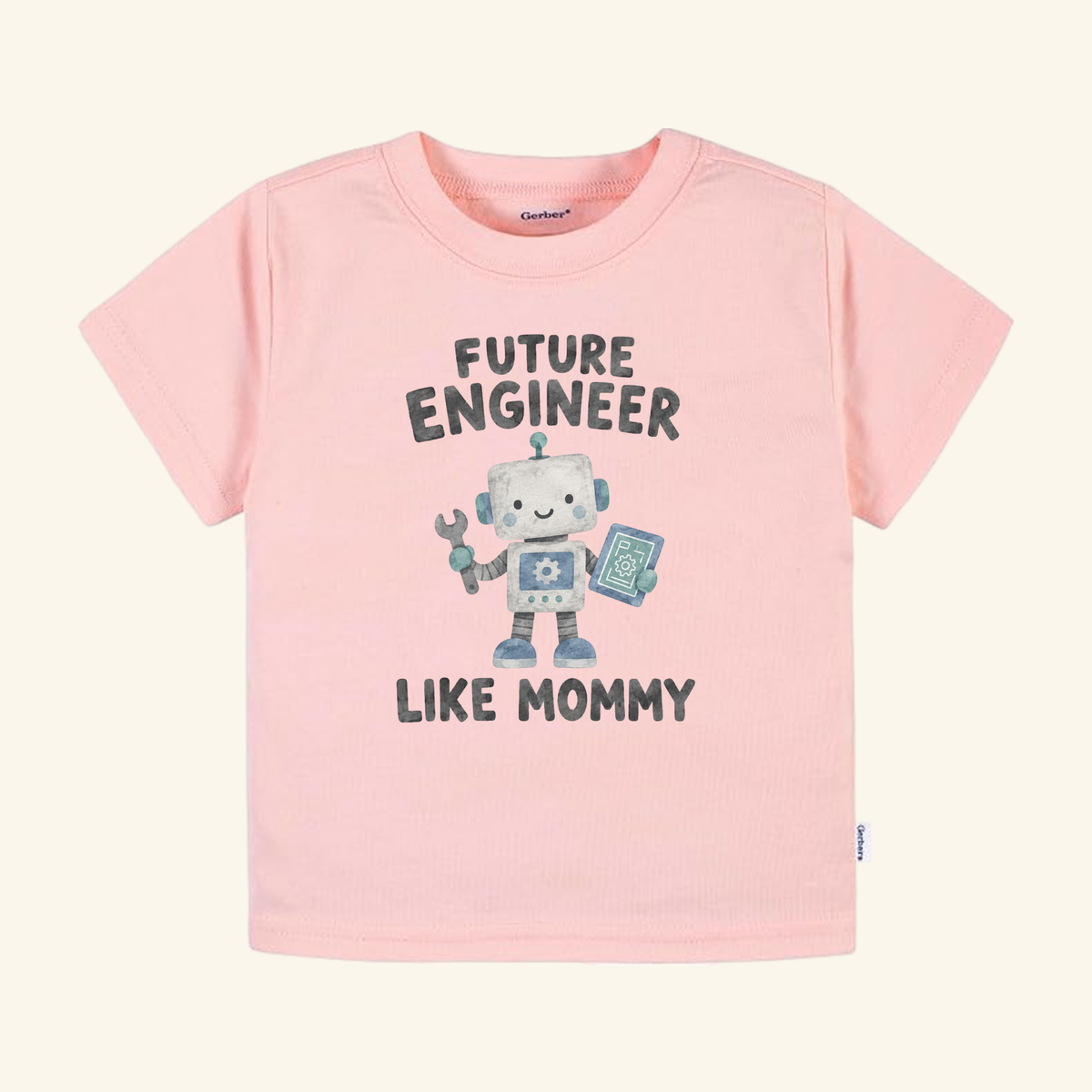 Future Engineer Like Mommy Toddler Shirt – Cute Robot Engineer Tee