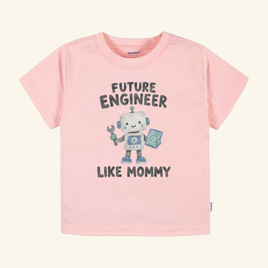 Future Engineer Like Mommy Toddler Shirt – Cute Robot Engineer Tee