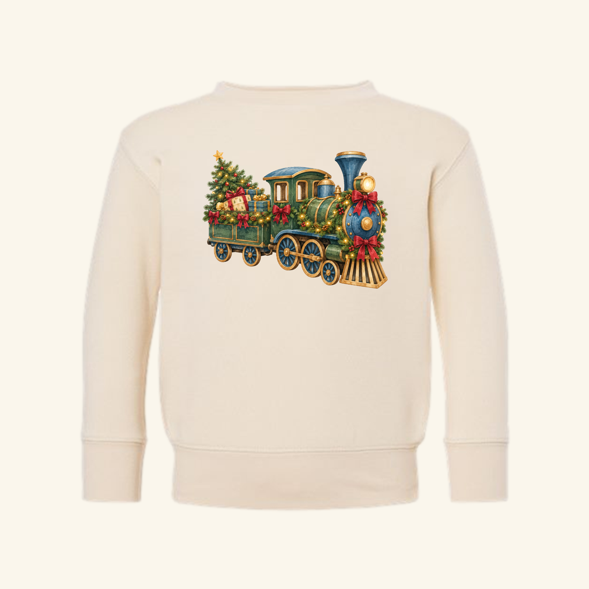Christmas Train Kids Sweatshirt – Vintage Holiday Train Crewneck