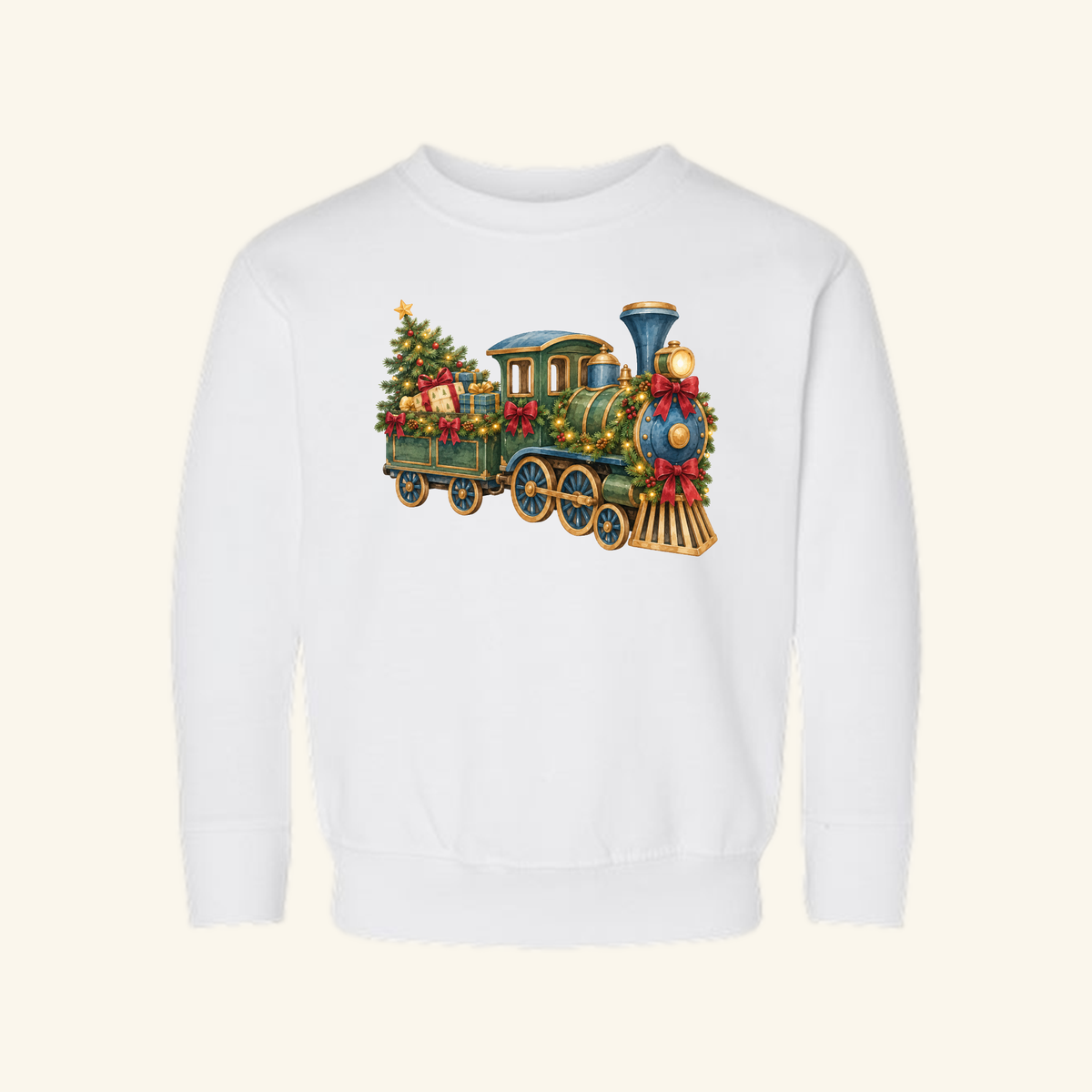 Christmas Train Kids Sweatshirt – Vintage Holiday Train Crewneck