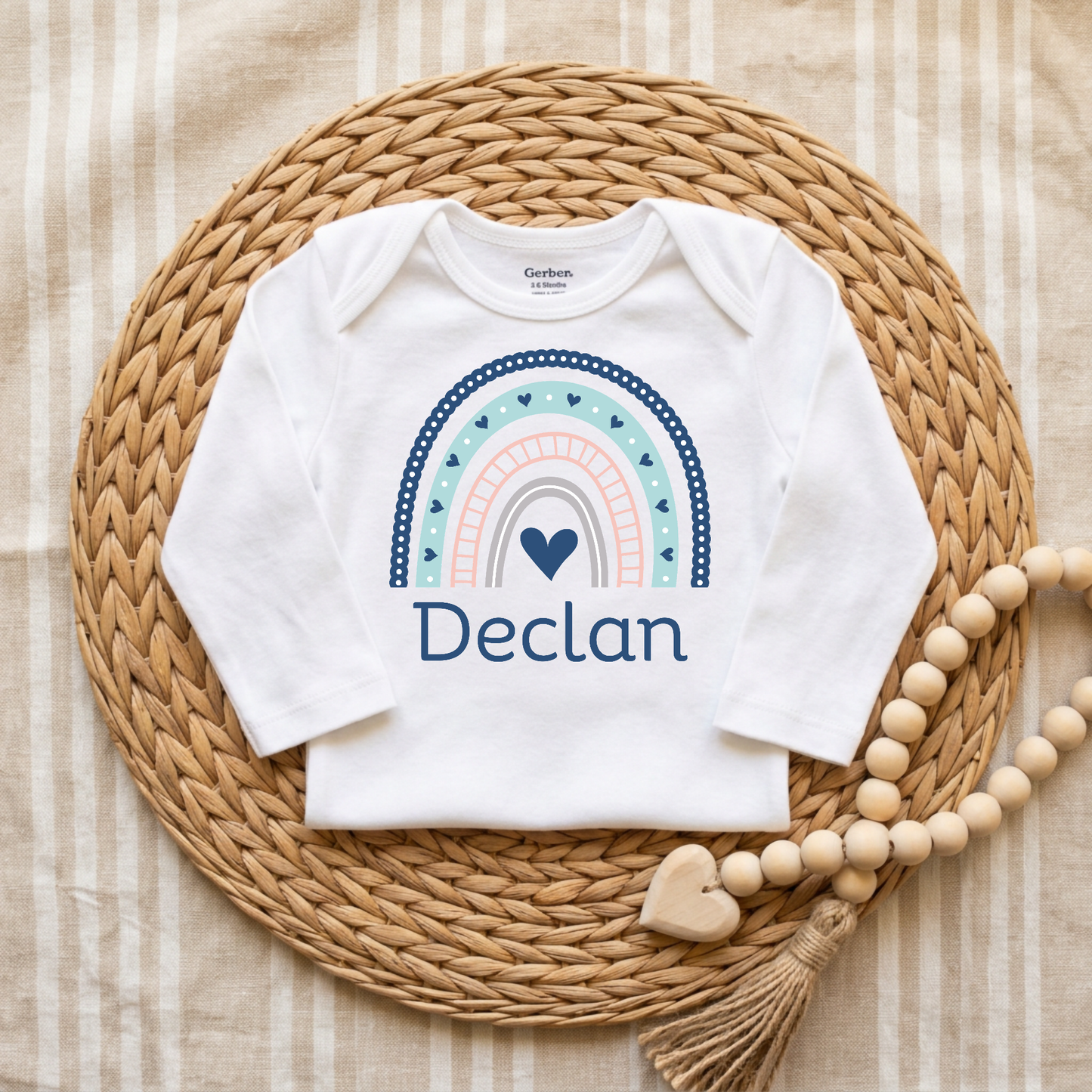 Personalized Rainbow Baby Onesie – Custom Name Bodysuit