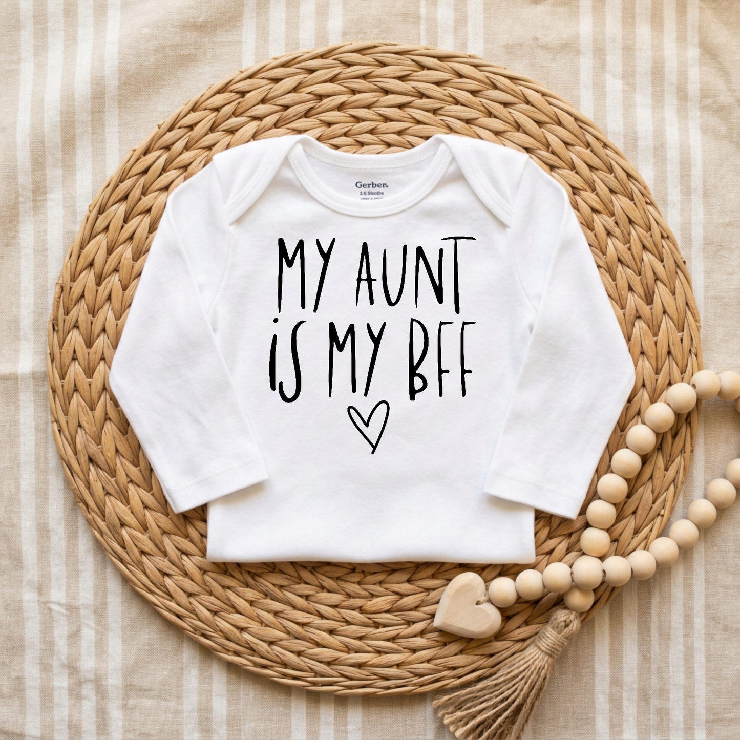 My Aunt Is My BFF Baby Onesie – Handwritten Aunt Bodysuit