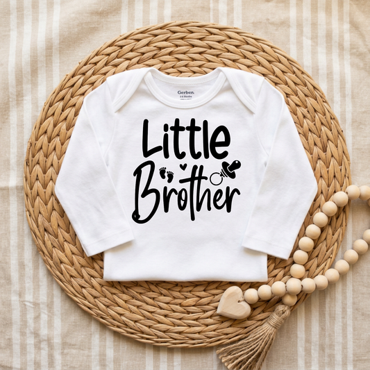 Little Brother Onesie – Baby Boy Announcement Bodysuit