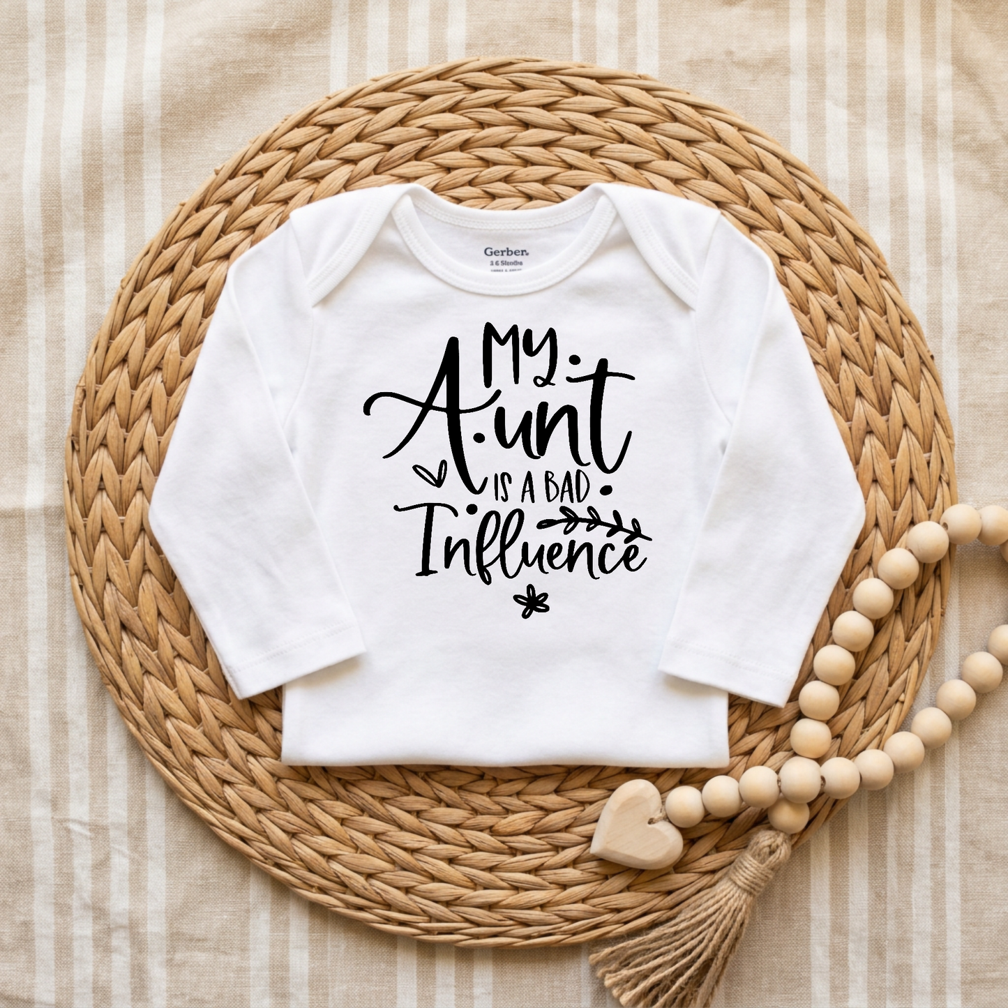My Aunt Is a Bad Influence Baby Onesie – Script Aunt Bodysuit