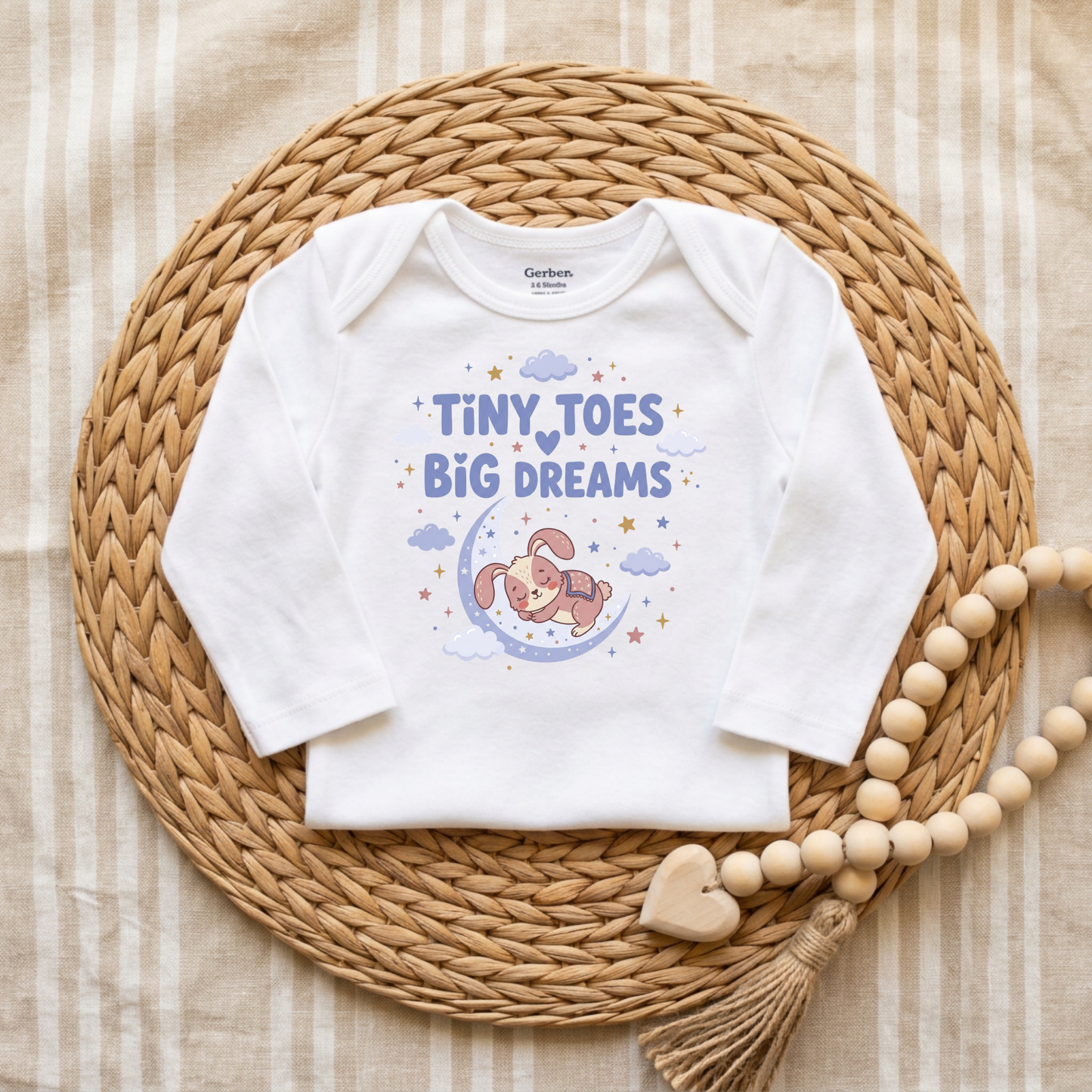 Tiny Toes Big Dreams Baby Onesie