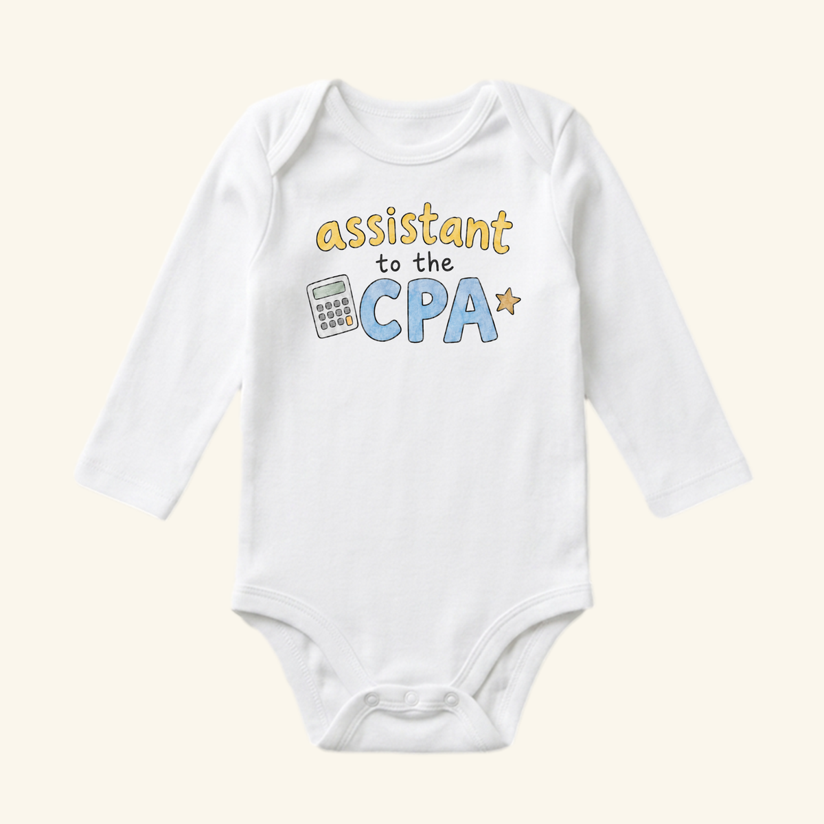 Assistant to the CPA Baby Onesie – Funny Accountant Bodysuit