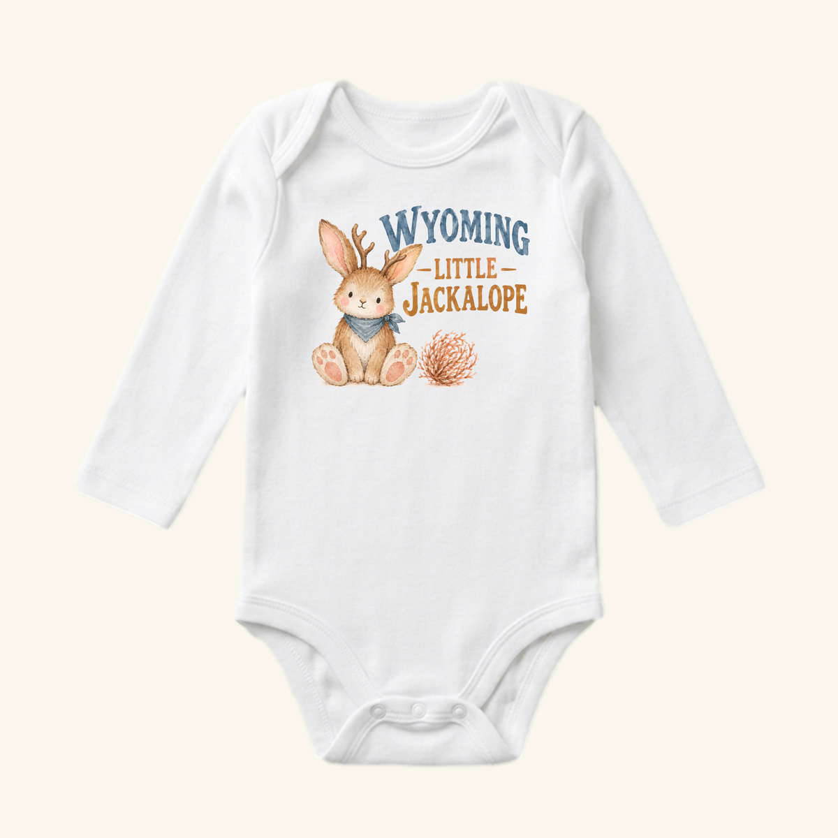 Wyoming Little Jackalope Baby Onesie – Western Bunny Bodysuit