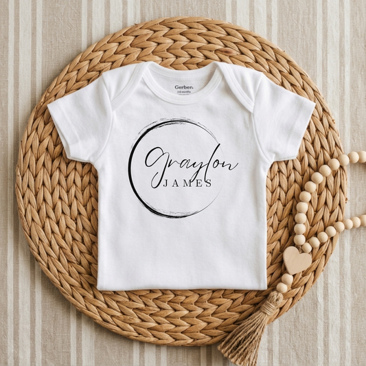 Personalized Name Onesie – Custom Baby Bodysuit