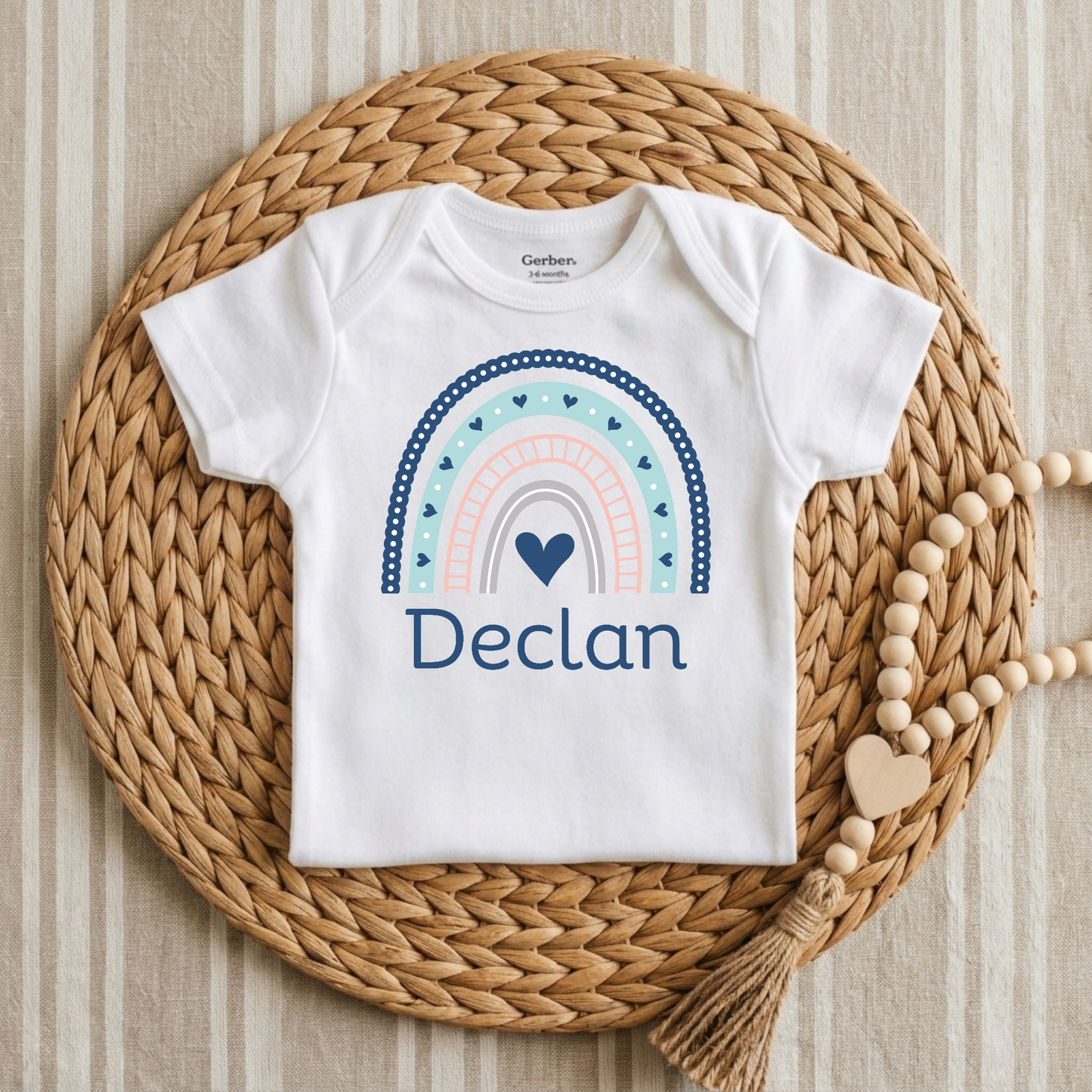 Personalized Rainbow Baby Onesie – Custom Name Bodysuit