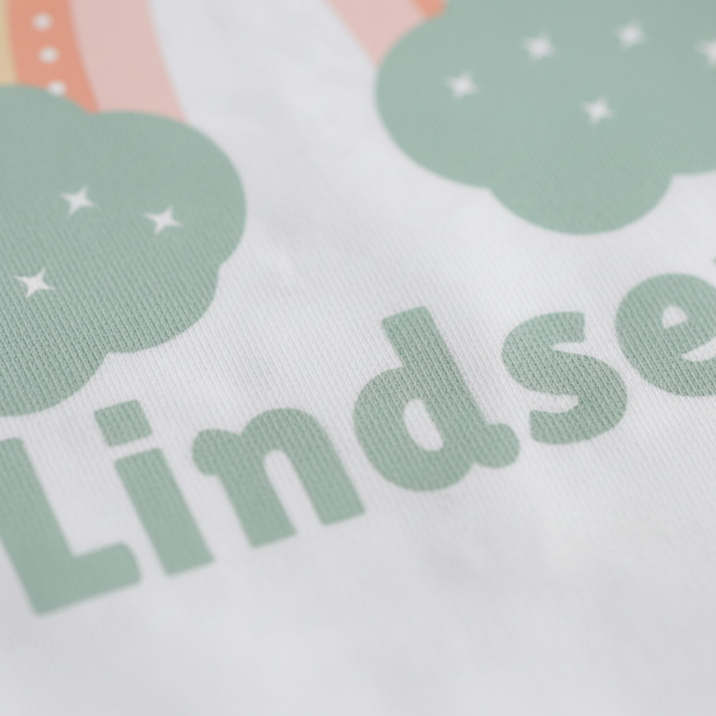 Custom Pastel Rainbow Infant Onesie – Personalized Name Bodysuit